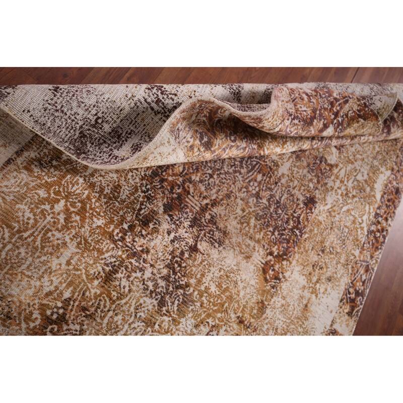 All-Over Abstract Modern Area Rug Hand-Knotted Wool Carpet - 5'4" X 7'10"