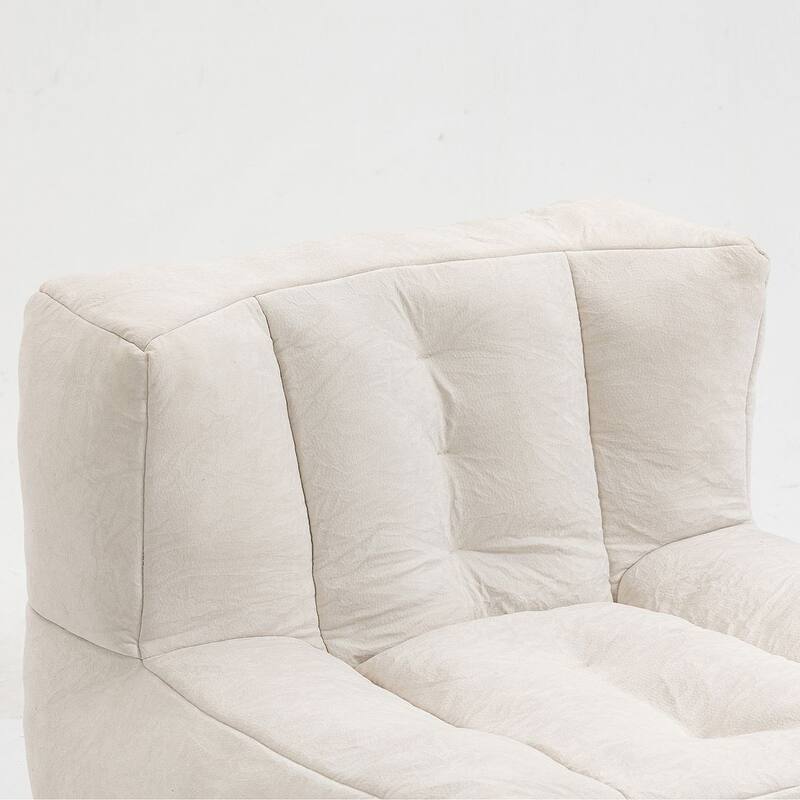 Fluffy Comfort Lounger Bean Bag Chair with Memory Foam and Ottoman