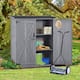 Backyard Wooden Storage Shed with Waterproof Asphalt Roof- 5.3ft Hx4.6ft L - Grey
