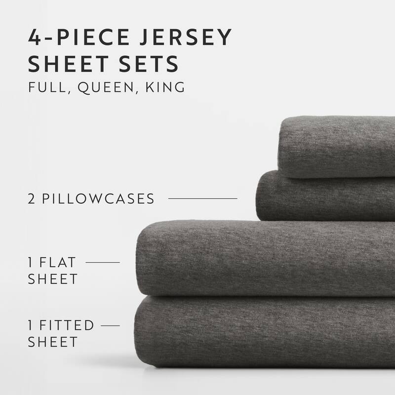 Ultra Soft 4 Piece Cotton Jersey Knit Sheet Set