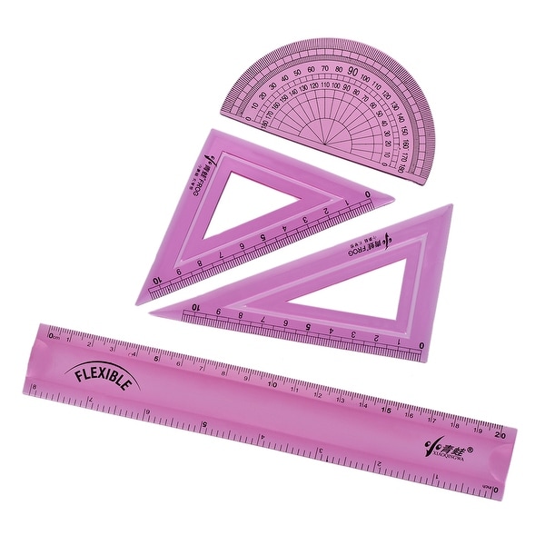 Flexible Measuring Tool Set with Protractor Triangle Ruler 8 Inch Straight Ruler
