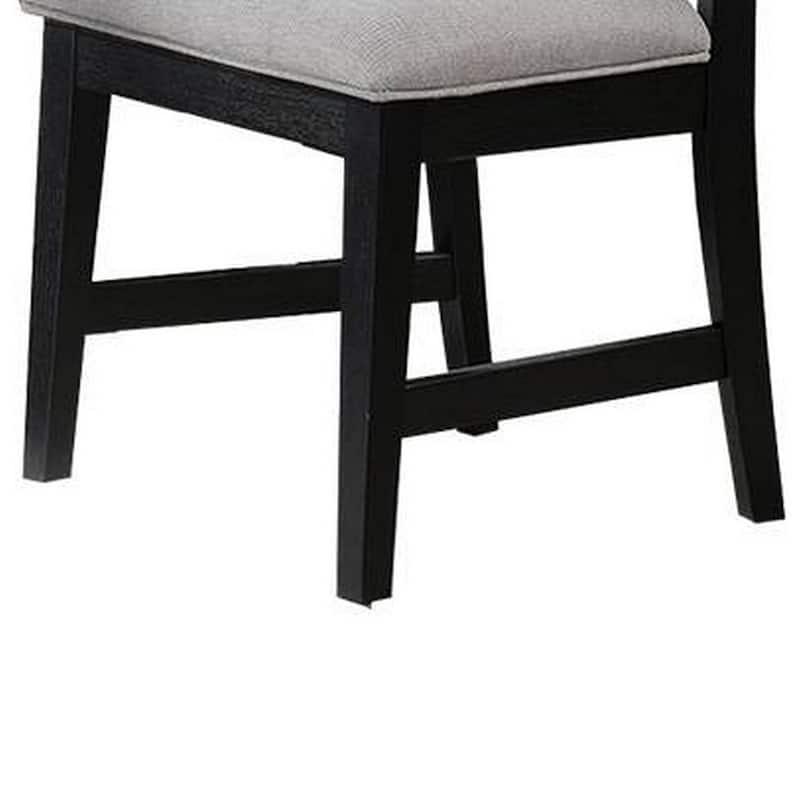 Black/Gray Fabric Upholstered Wood Frame Dining Chair, Sturdy Dining Chair for Dining Rooms - 21.75