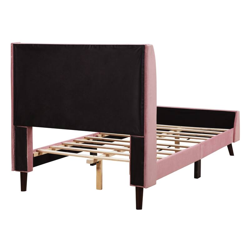 Twin Size Velvet Upholstered Platform Bed