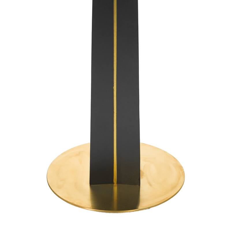 Modern Square Negotiation Table - 85cm Tempered Glass Top, Black Wooden Legs with Golden Metal Base(Only the Negotiation Table)