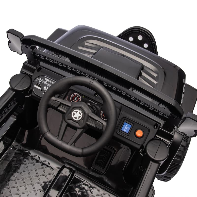 12V Kids Ride On Electric Truck Car W/Parents Control,2WD,4-wheel suspension,Adjustable volume,Microphone jack,Power display,LED