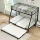 preview thumbnail 6 of 17, Costway Twin Over Full Metal Slats Bunk Bed Frame with Trundle, Guard