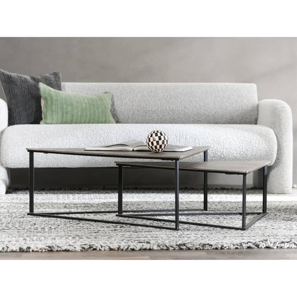 Classic Home Burton Metal Nesting Coffee Table in Black