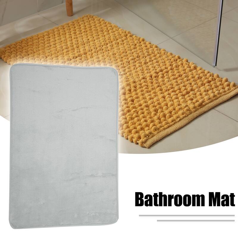 Solid Color Pattern Bathroom Rugs, Polyester Bath Mat, Machine Washable 80x50cm - Gray
