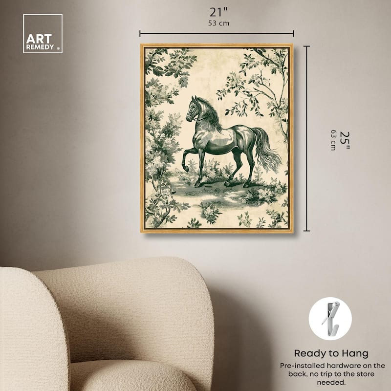 Equestrian Etching Canvas by Art Remedy