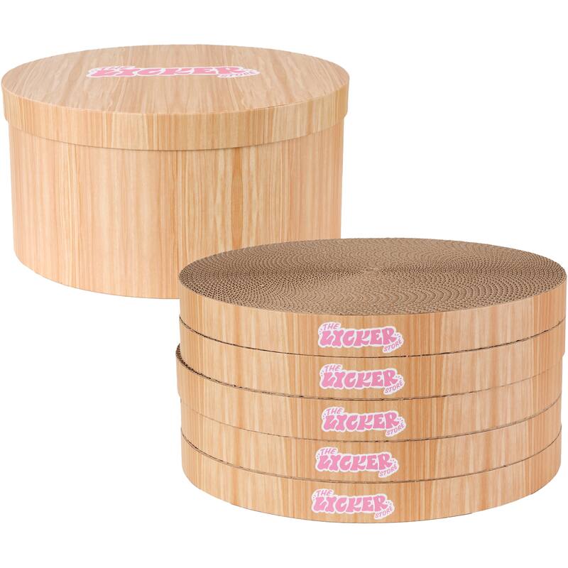 Kate 12" Cardboard Reversible Cat Scratcher Pad in Box with Catnip, (5-Pack)