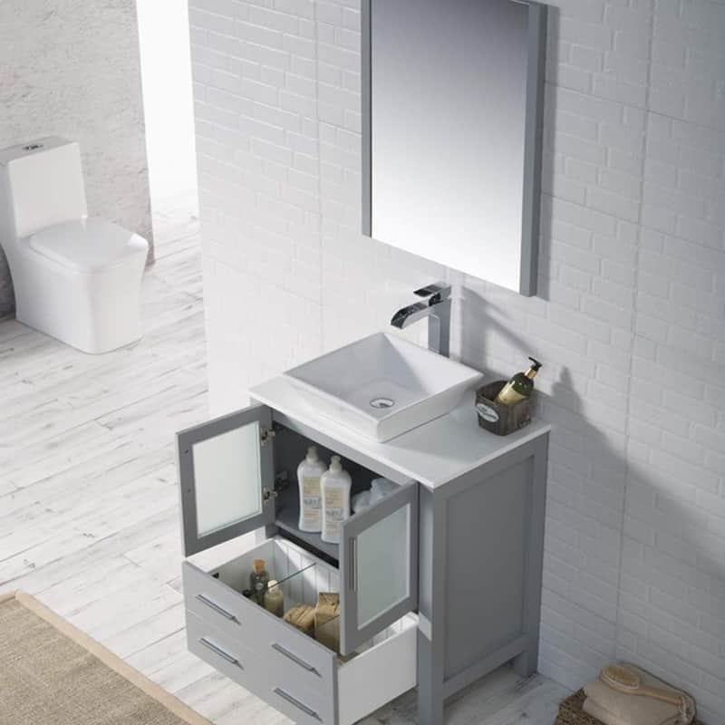 Blossom Sydney 30" Bathroom Vanity with Ceramic Vessel Sink and Mirror