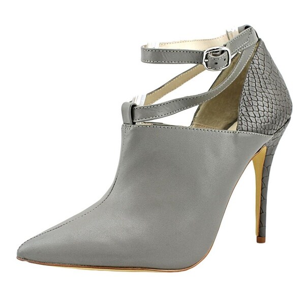 ShoeMint Victoria Women Pointed Toe Synthetic Gray Heels