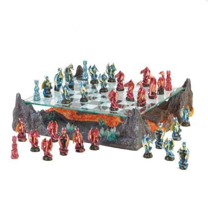 Home Locomotion 10015191 Fire River Dragon Chess Set