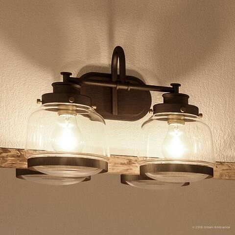 Luxury Industrial Chic Bathroom Vanity Light by Urban Ambiance - 11-1/4"H x 16-1/4"W x 8-1/2"Dep
