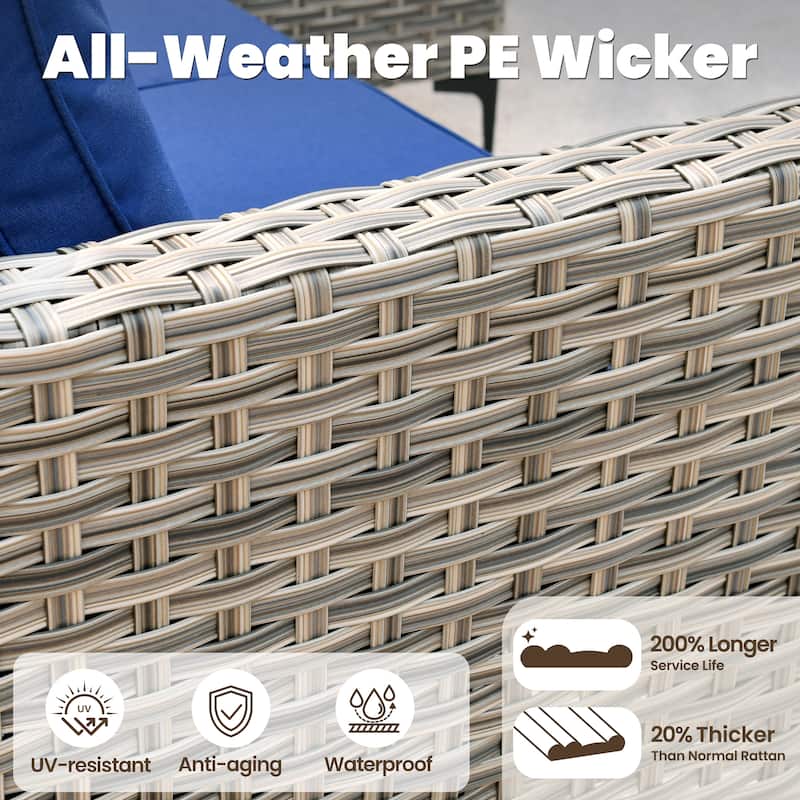 HOOOWOOO 7-piece Rattan Patio Furniture Sectional Set