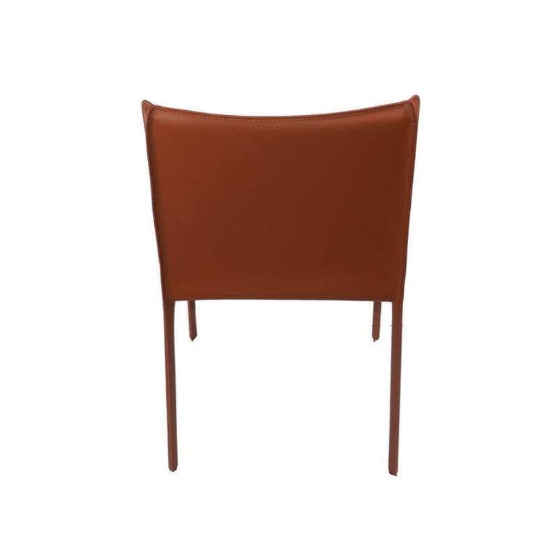Aria Home Set of 2 Cognac Eloi High Back Recycled Leather Dining Chair