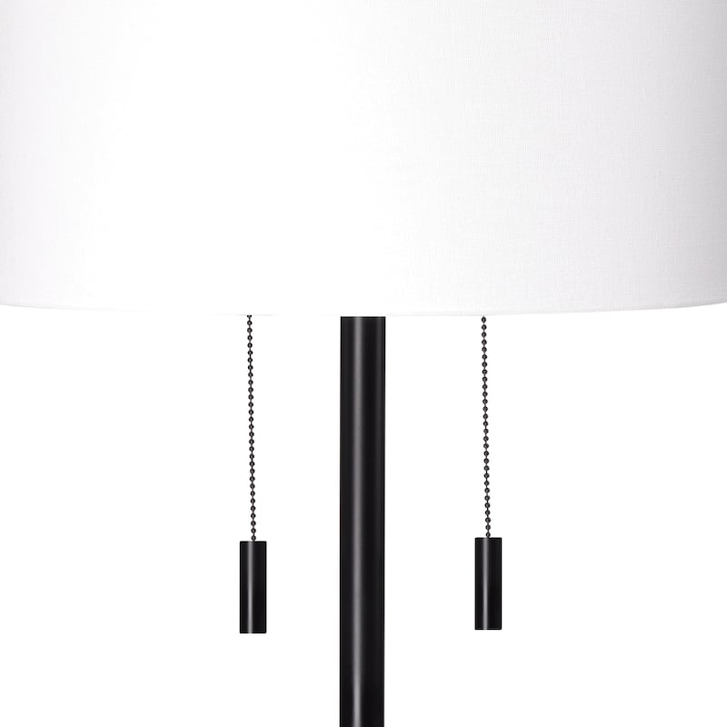 Alden Décor Anders 2-Light Metal Floor Lamp, Black