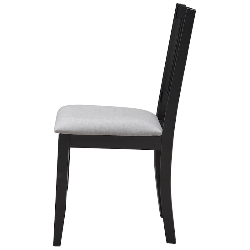 Farmhouse 18"Wide Slat Back Upholstered Seat Wood Dining Chairs - 17.75L×18W×35H