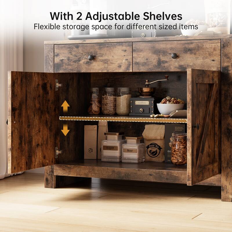 Kitchen Pantry Storage Cabinet, Freestanding Hutch Cabinet with Buffet Cupboard, Tall Storage Cabinets