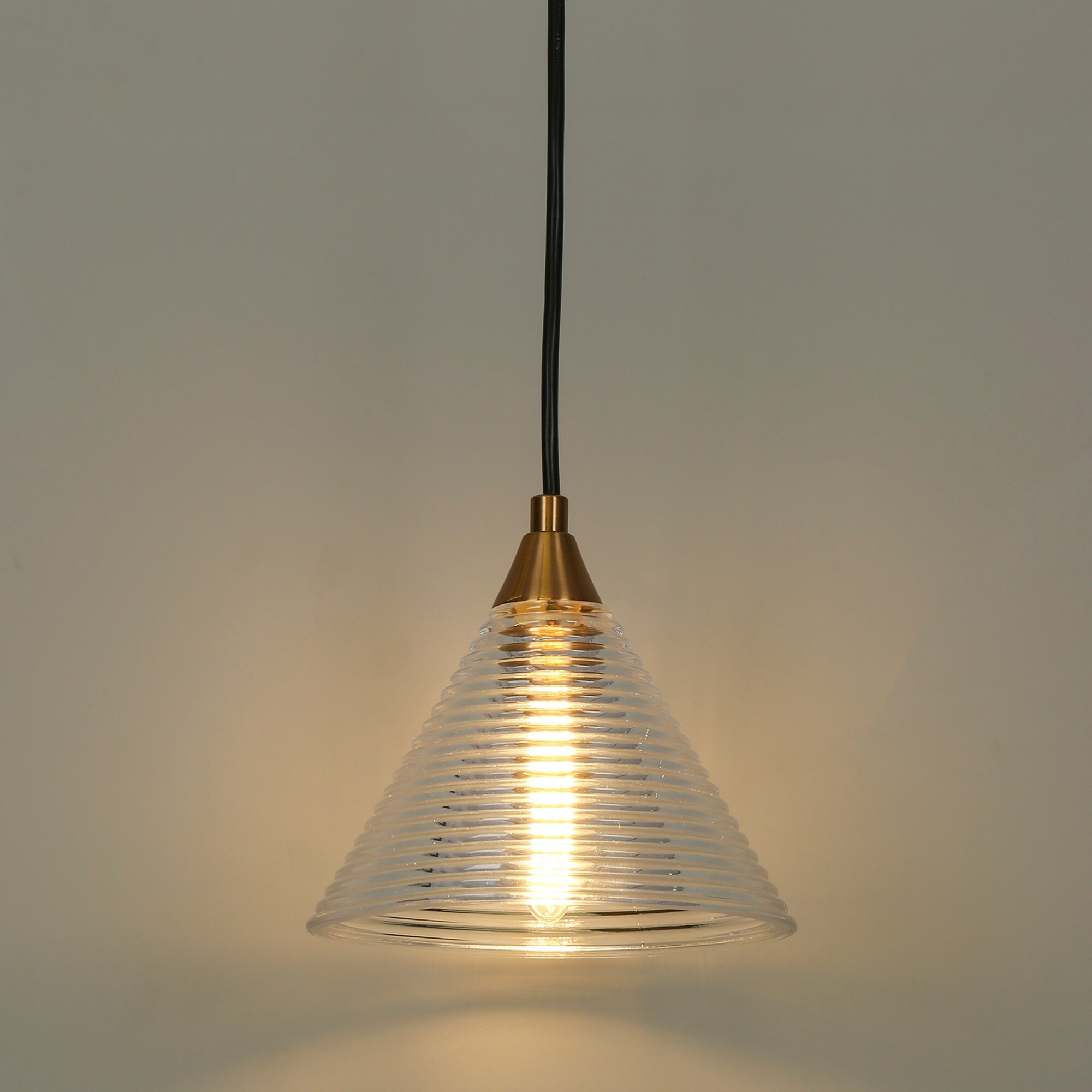 Yarge Modern Mini Pendant Lights with Chic Cone Fluted Glass