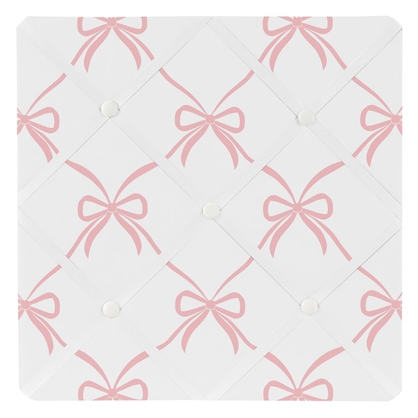 slide 2 of 3, Sweet Jojo Designs Pink Bows Girl 13in. Fabric Memory Photo Bulletin Board - Elegant Bow for Ballerina Dancer Ballet Collection