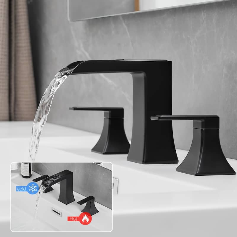 Topcraft Two Handle Waterfall Bathroom Faucet with Pop-Up Drainer