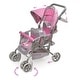 preview thumbnail 8 of 6, Badger Basket Cruise Folding Inline Double Doll Stroller - Gray/Pink