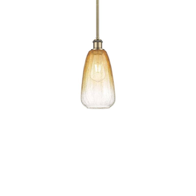 Innovations Lighting 516-1S-13-6 Brookhaven Almond Pendant Brookhaven - Antique Brass / Amber