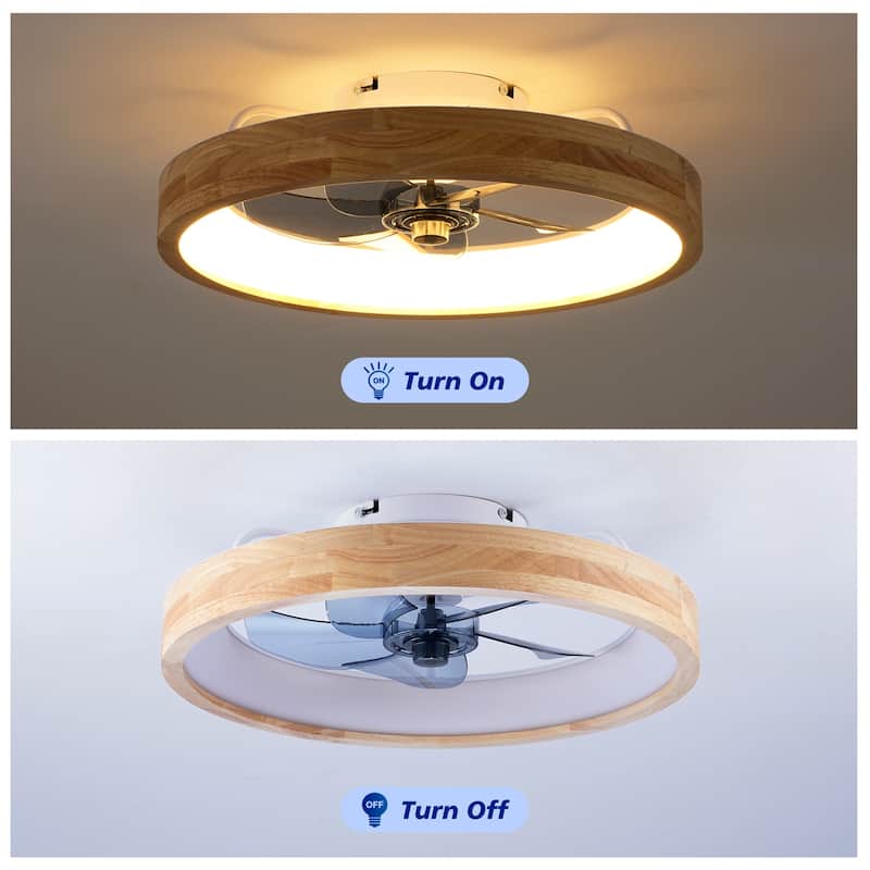 20" Ceiling Fans with Lights and Remote and 6 Speeds, Quiet DC Motor