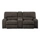 preview thumbnail 11 of 12, Eymard Chenille Fabric Power Reclining Loveseat with Console