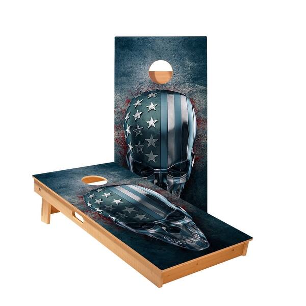 slide 2 of 5, USA Skull Cornhole Boards NO Bags - Add Board Lights