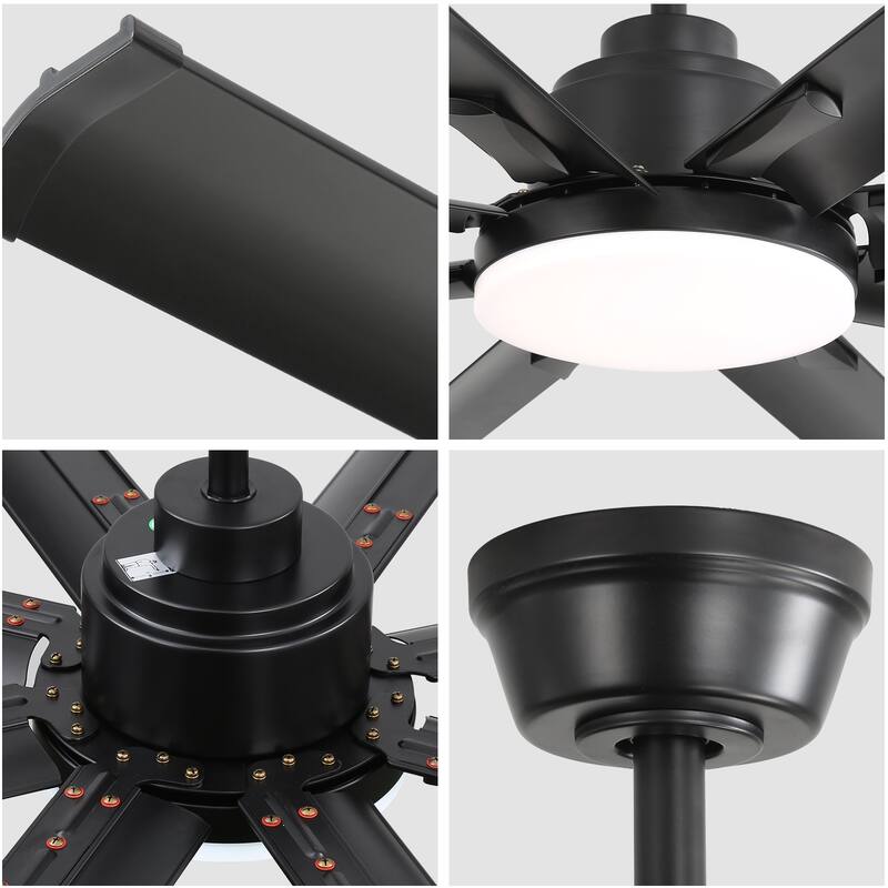 Energy-Efficient Remote Control Ceiling Fan with 6-Speed Reversible DC Motor & Dimmable 3 Color LED Light