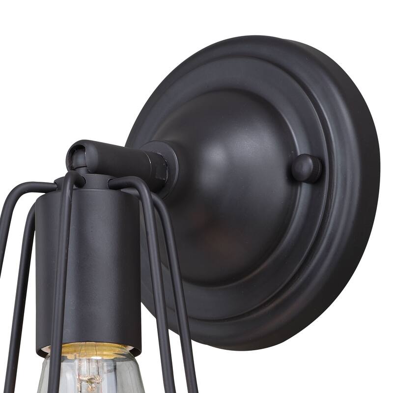 Clybourn 1 Light Bronze Adjustable Wire Cage Bathroom Wall Fixture - 5.38-in W x 9.75-in H x 6.75-in D