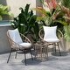 preview thumbnail 21 of 22, Indoor/Outdoor Rattan Rope Bistro Set, Glass Top Table & Cushions