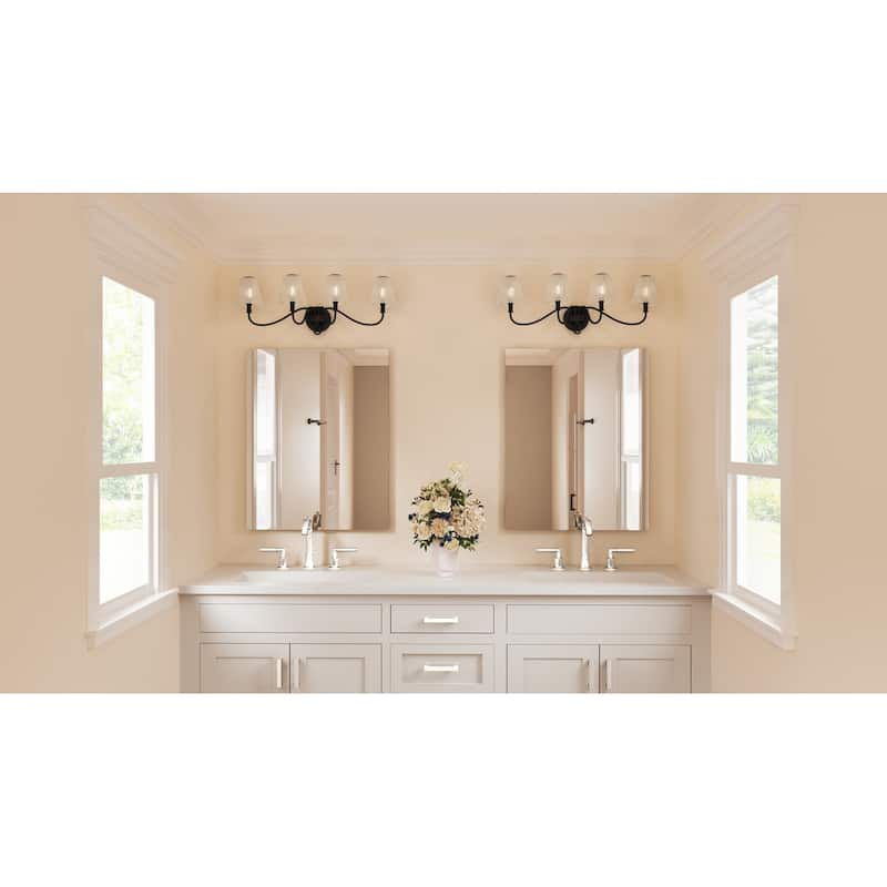 McKinney 4-Light Matte Black Bath Light