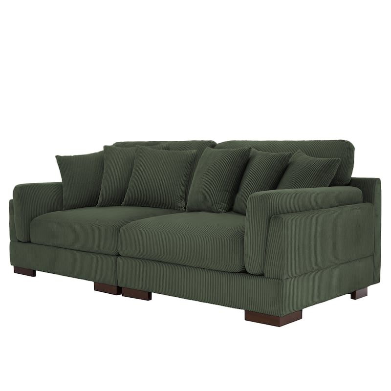 90" Oversized Modular Sectional Corduroy Sofa