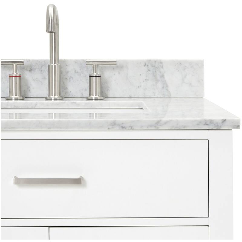Ariel H043SRCW2RVO Bristol 42" Thick Carrara Marble Vanity Top