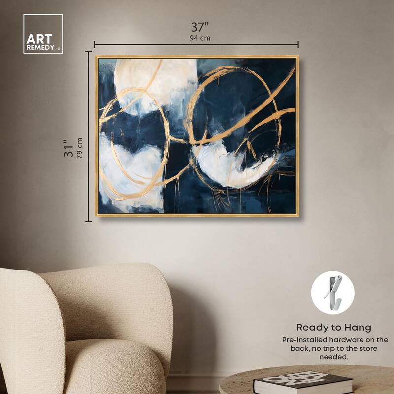 Gold Loops Canvas by Art Remedy