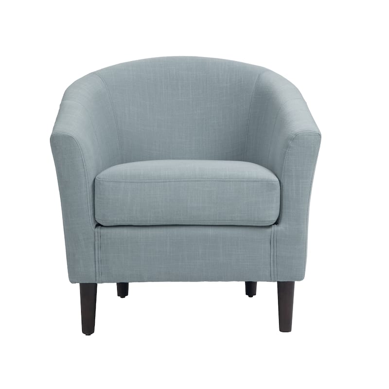 2 Set Modern Linen Barrel Accent Chairs Club Armchair
