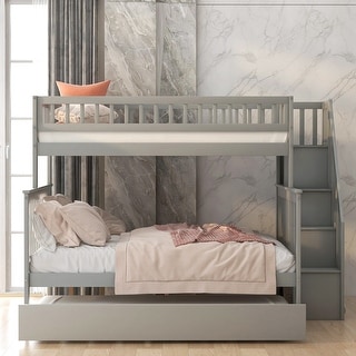 Twin over Full Bunk Bed with Trundle and Staircase - Bed Bath & Beyond ...