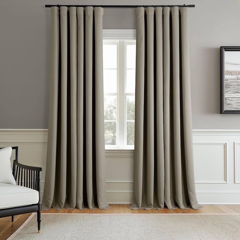Exclusive Fabrics Room Darkening Curtains for Bedroom & Living Room Curtains - Window Drapes (2 Panels). - 50x108 - Dark Warm Taupe