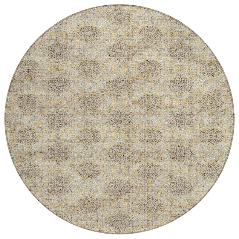 HomeRoots Damask Transitional Rectangle Outdoor Rug