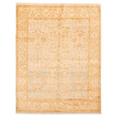 ECARPETGALLERY Hand-knotted Peshawar Oushak Blue Wool Rug - 7'11 x 10'2