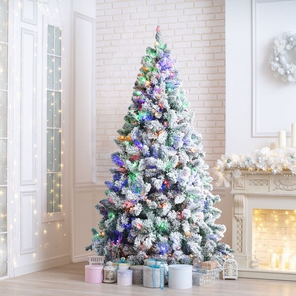 6.5 ft flocked christmas tree hot sale