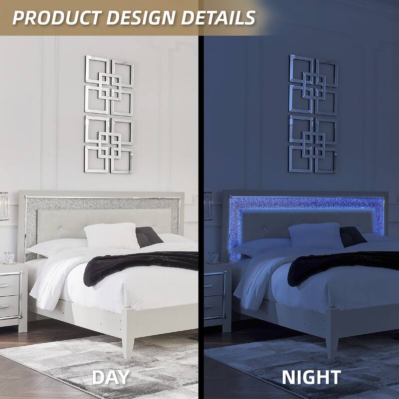 Signature Design by Ashley Zyniden Silver King Upholstered Panel Bed