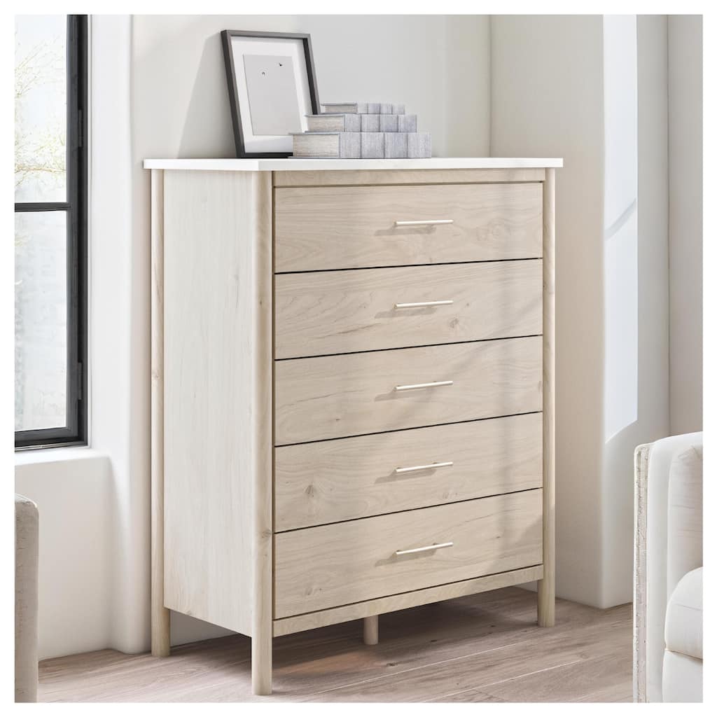 Signature Design by Ashley Cadmori Beige/White Chest of Drawers