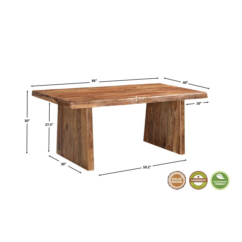 Avenue 9-piece Live Edge Solid Wood Dining Set