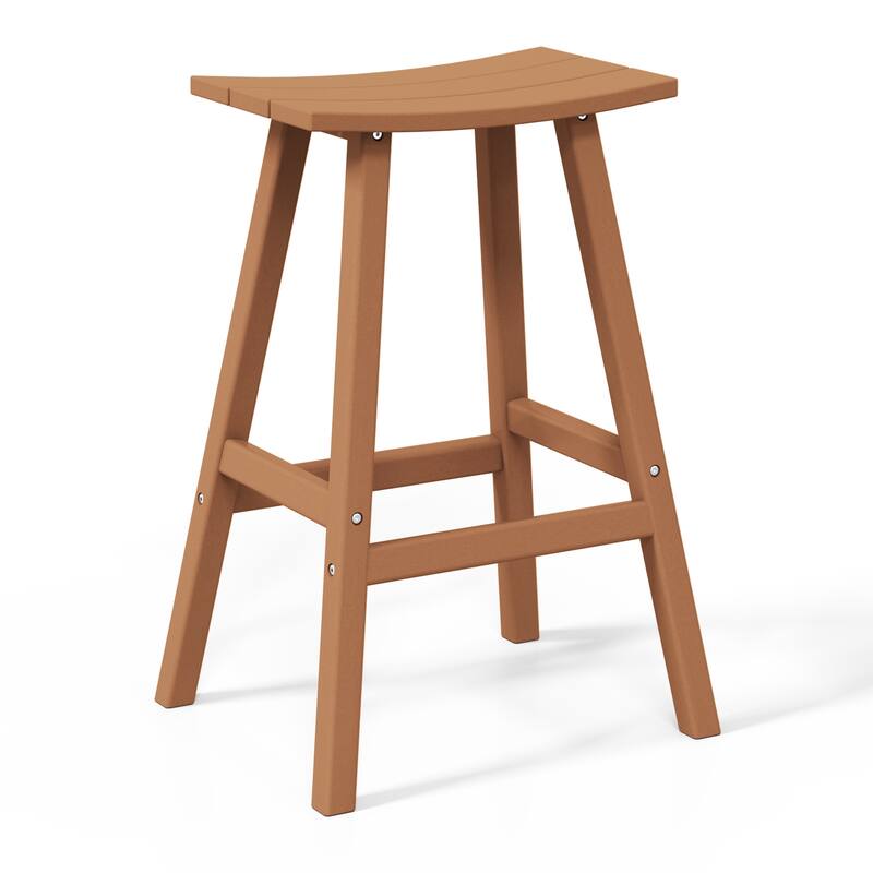 Laguna Hdpe All Weather Outdoor Patio 29" Saddle Seat Bar Stool (Set Of 3)