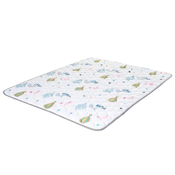 slide 2 of 10, White Synthetic Fiber Baby Play Mat 59x79 Inch with Anti-Slip and Machine Washable - 79” L x 59” W
