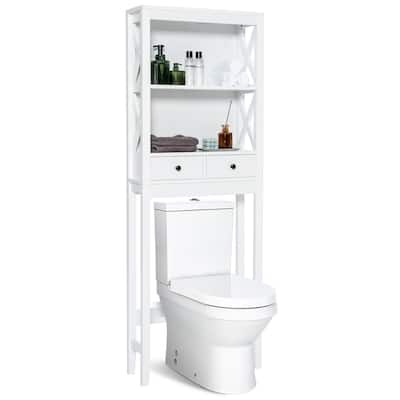 Costway Over the Toilet Storage Rack Bathroom Space Saver with 2 Open - 23.5'' x 8'' x 65'' (L X W X H)